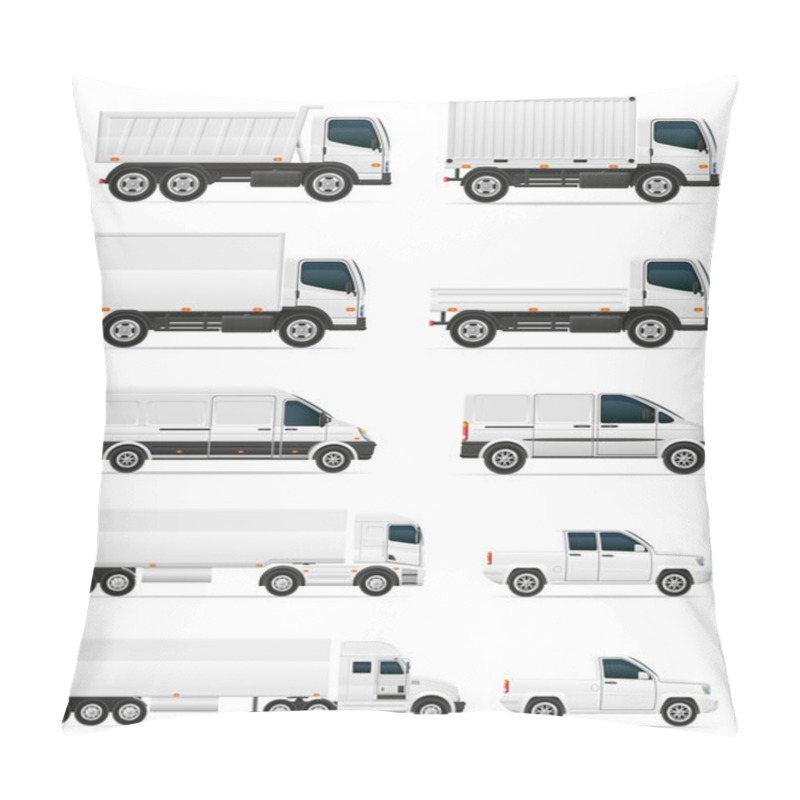 Personality  Set Of Icons Cars And Truck For Transportation Cargo Vector Illu Pillow Covers