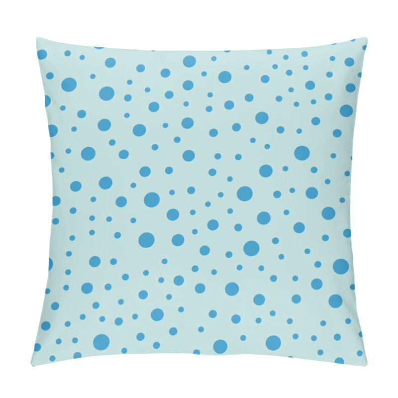 Personality  Blue Polka Dots Seamless Pattern On Turquise Background Classy Classic Blue Polka Dots Textile Pillow Covers