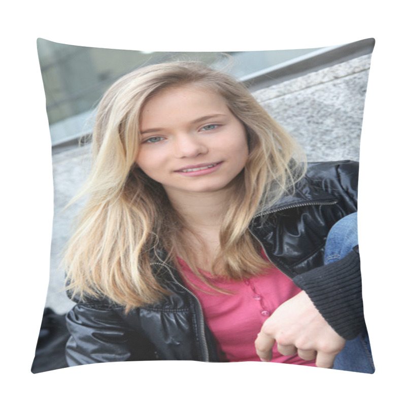 Personality  Closeup Of Teenage Girl Pillow Covers