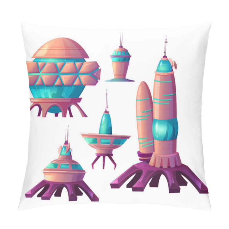 Personality  Space Colonization, Alien Spaceships Cartoon Pillow Covers