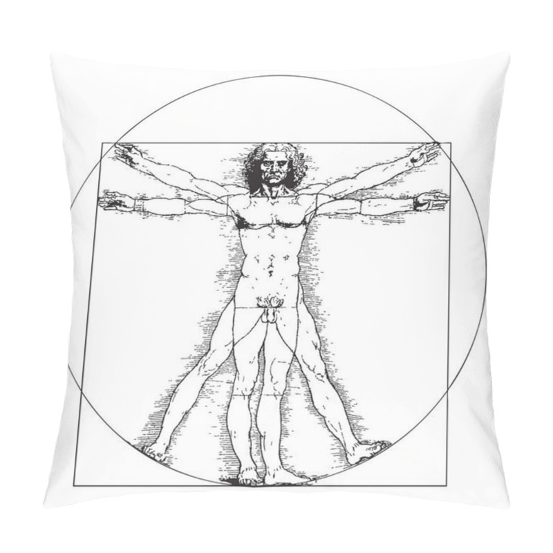 Personality  Vitruvian Man By Leonardo Da Vinci Pillow Covers