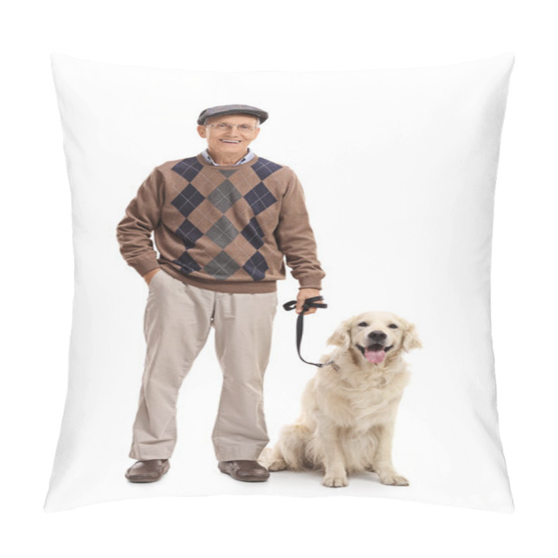 Personality  Man Posing Together With His Dog  Pillow Covers