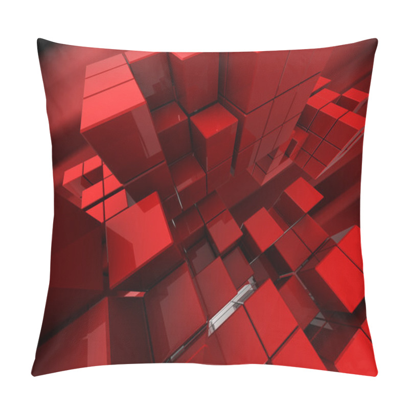 Personality  Abstract Red Cubes Background Pillow Covers