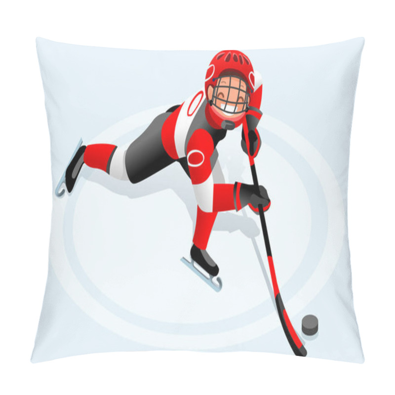 Personality  Hockey Vector Cartoon Boy Poster Pillow Covers