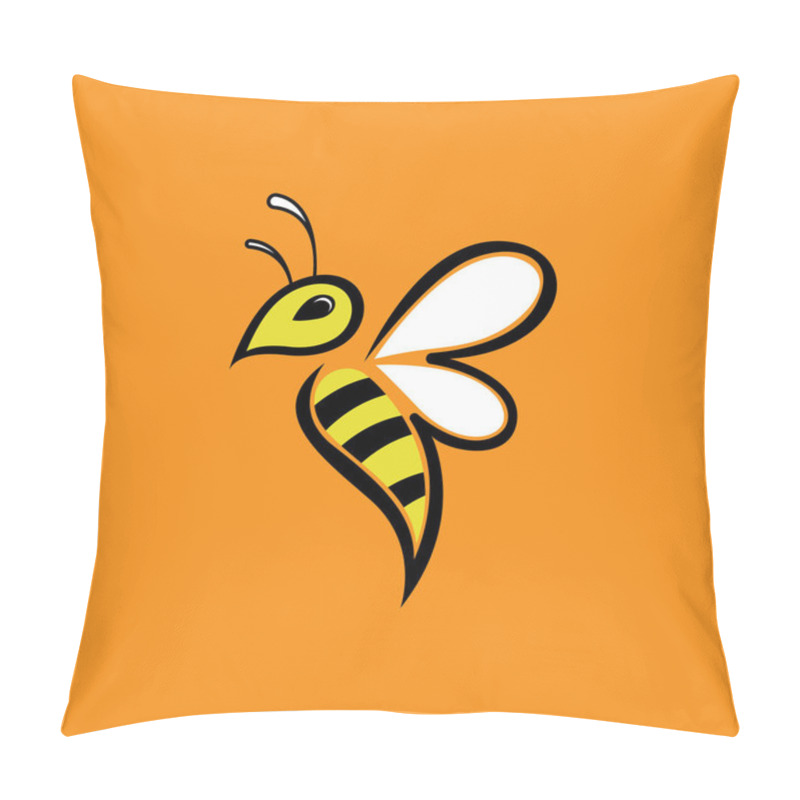 Personality  Bee Logo Template Vector Icon Illustration Desig Pillow Covers