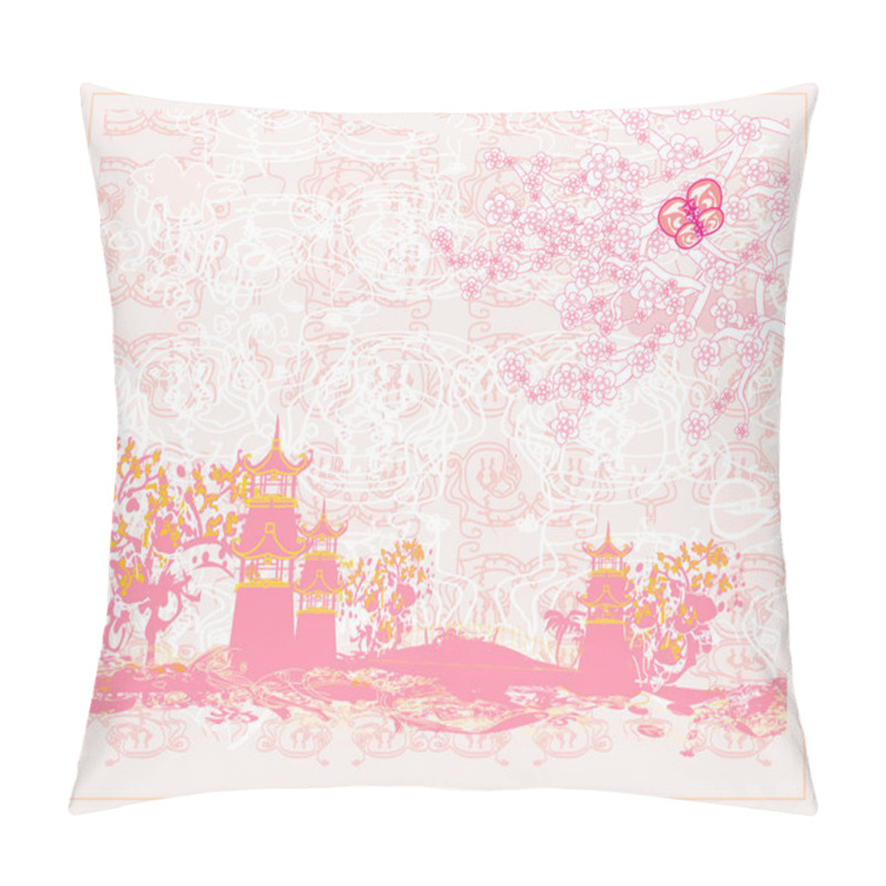 Personality  Chinese Landscape - Abstract Ancient Buildings Pillow Covers