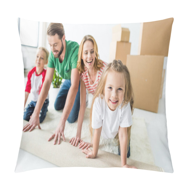 Personality  Family Unrolling Carpet Pillow Covers