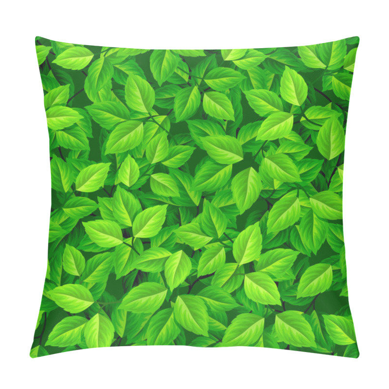 Personality  Seamless Background With Green Leaves. Vector Illustration. Pillow Covers