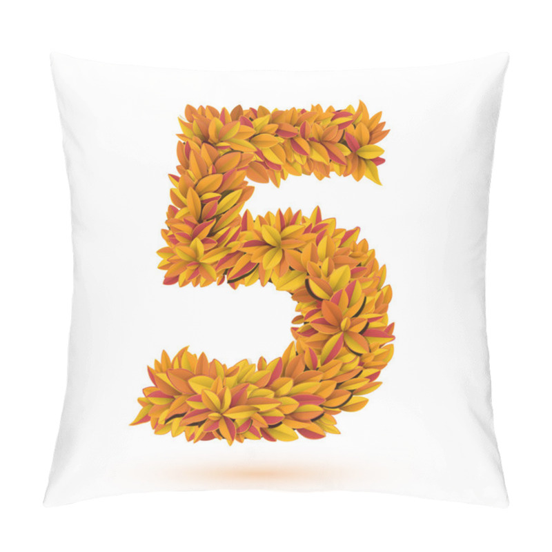 Personality  Autunm Fall Bright Orange Leaves Number Pillow Covers