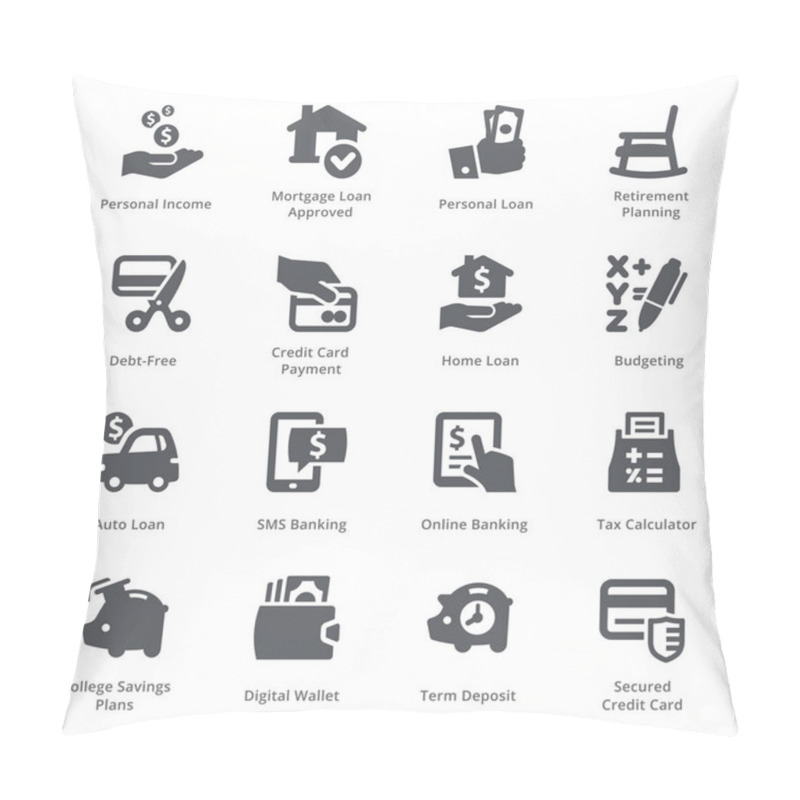 Personality  Personal & Business Finance Icons Set 2 - Sympa Series Pillow Covers