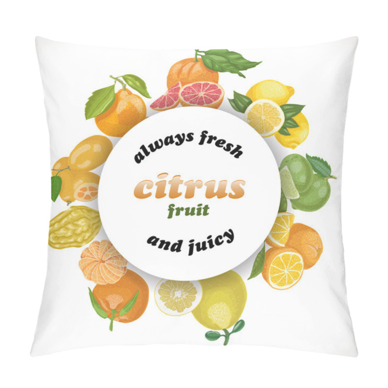 Personality  Vector Background With Citrus Fruits In A Circle And The Words Pillow Covers