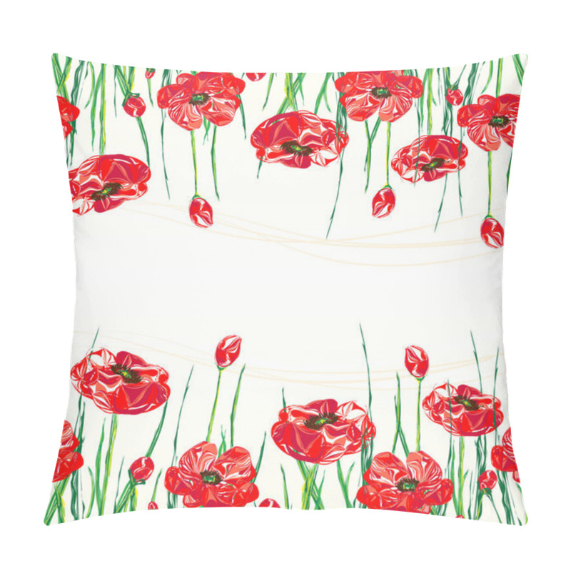 Personality  Backgroung Of Poppies Pillow Covers