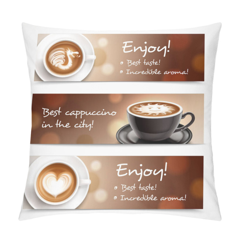 Personality  Coffee Advertising Horizontal Banners Pillow Covers