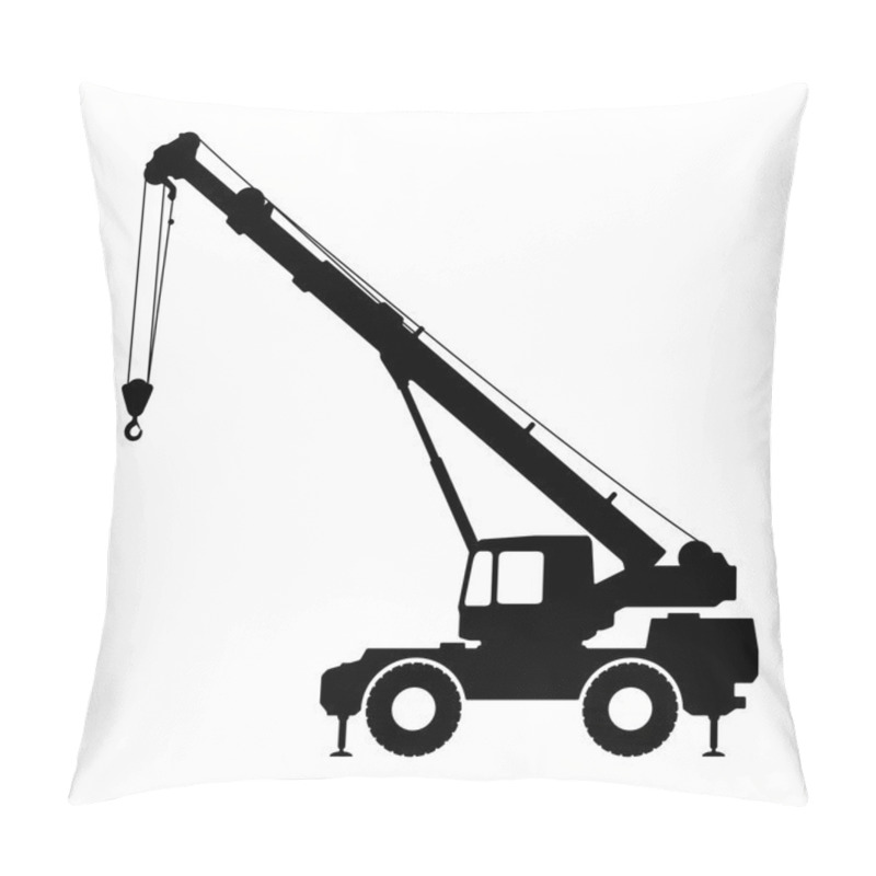 Personality  Crane Silhouette On A White Background. Pillow Covers