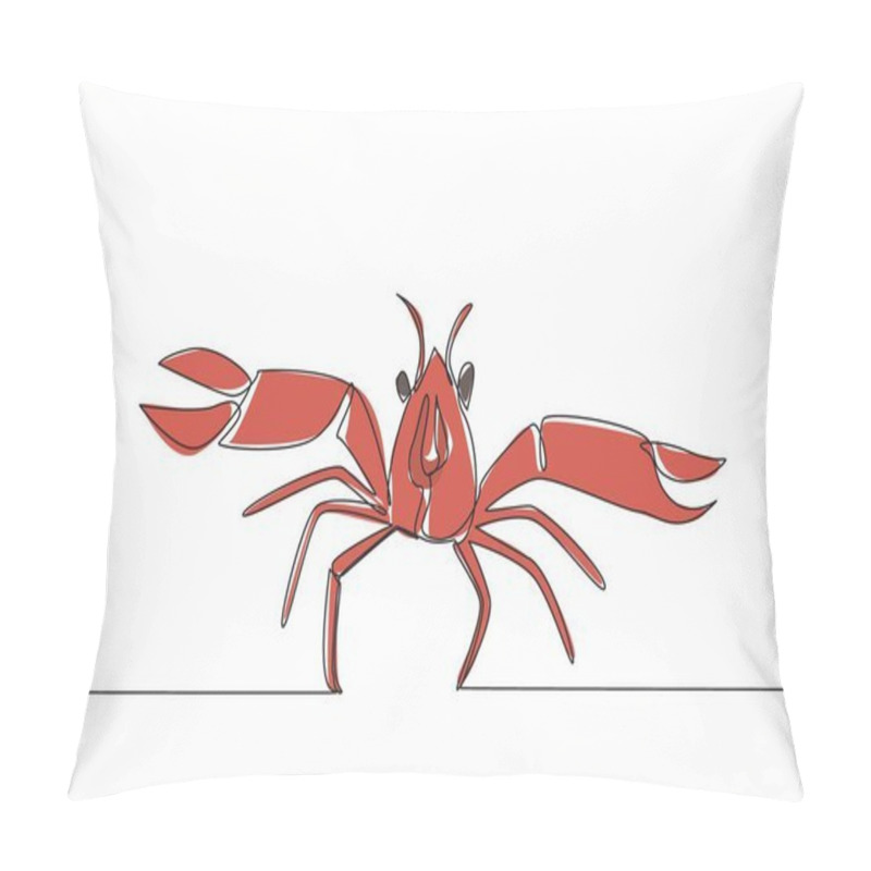 Personality  Continuous One Line Drawing Crawfish Posing. Animals With Claws That Can Prevent The Risk Of Osteoporosis And Heart Disease. Savory. National Crawfish Day. Single Line Draw Design Vector Illustration Pillow Covers