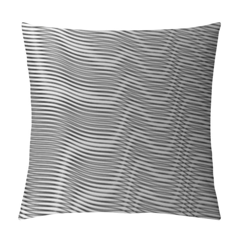 Personality  Abstract Monochrome Linear Optical Illusion Gradient Background With Moire. Pillow Covers