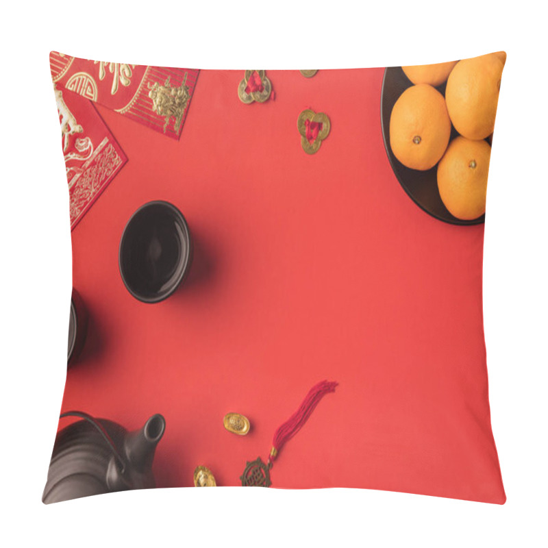 Personality  Oriental Decorations And Tea Set Pillow Covers