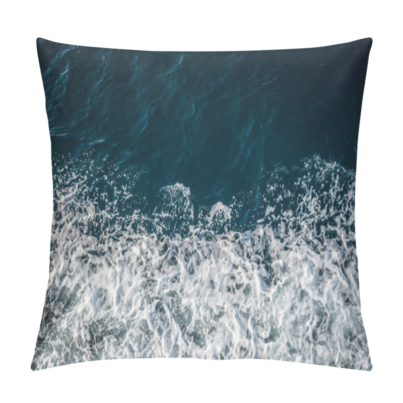 Personality  Dynamic Ocean Waves Crashing With Foam On Deep Blue Water Pillow Covers