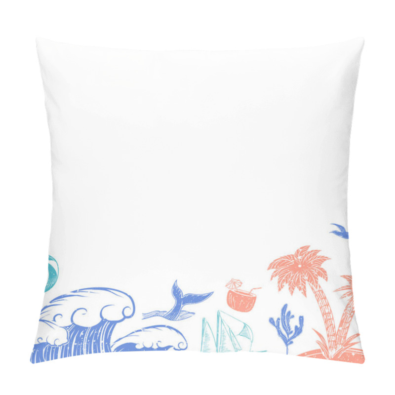 Personality  Summer Themed Border Background Vector Pillow Covers