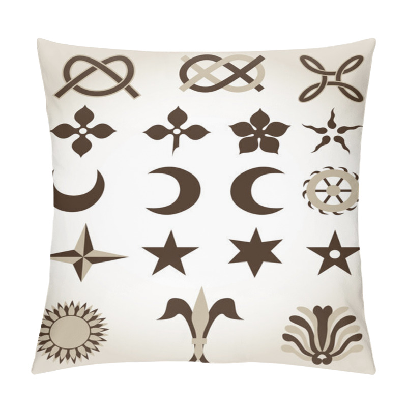 Personality  Set Of Traditional Architectural Emblems Pillow Covers