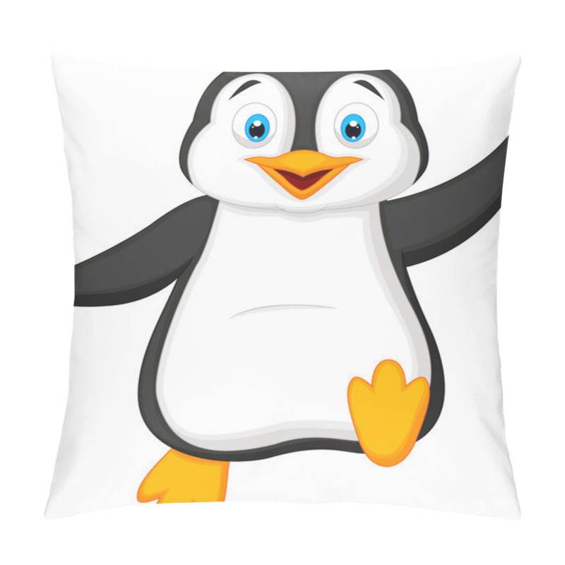 Personality  Penguin Cartoon Waving Pillow Covers