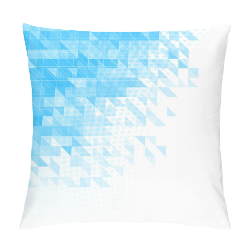 Personality  Abstract Blue Background With Triangles, Squares And Lines Pillow Covers