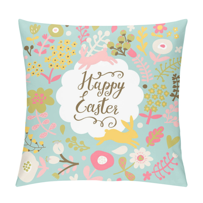 Personality  Happy Easter Cartoon Card Pillow Covers