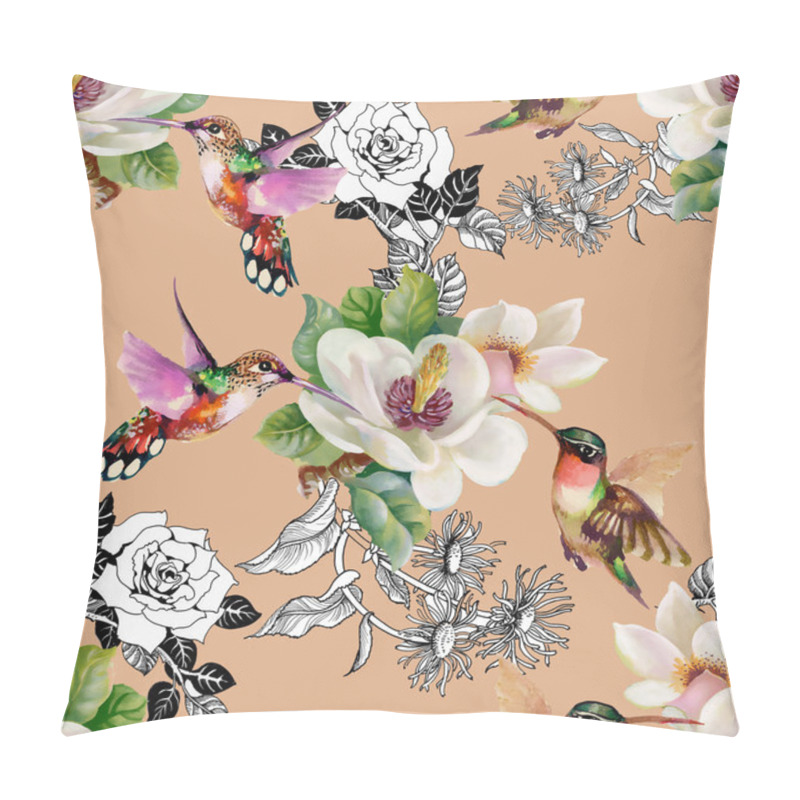 Personality  Exotic Birds With Flowers Pillow Covers