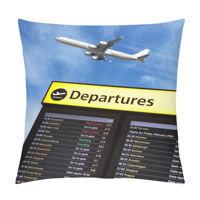 Personality  Airport Flight Information And Airplane Departing Pillow Covers