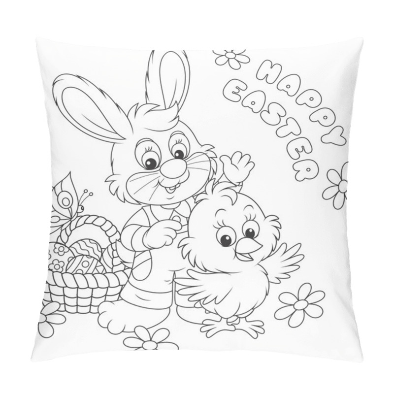 Personality  Easter Bunny And Chick Pillow Covers