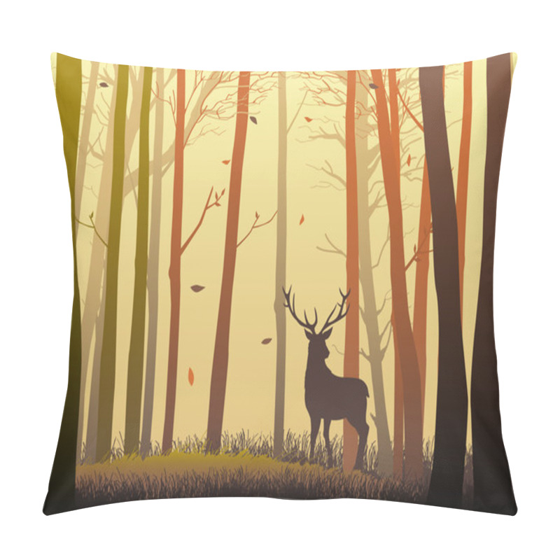 Personality  Silhouette Of A Deer Pillow Covers