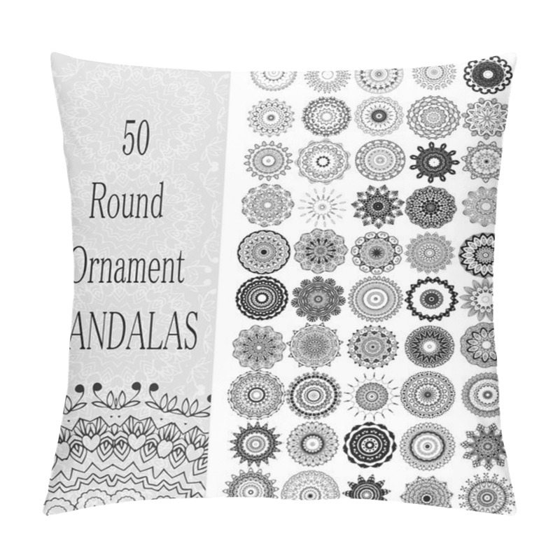 Personality  Set Of 50 Ornament Round Mandalas Pillow Covers