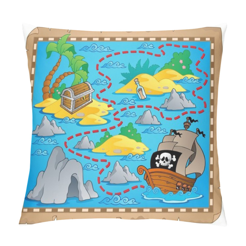 Personality  Treasure Map Theme Image 3 Pillow Covers