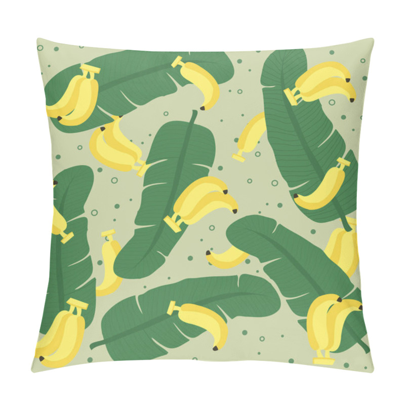 Personality  Bananas Pattern, Banana And Banana Leaves With Green Background. Pillow Covers