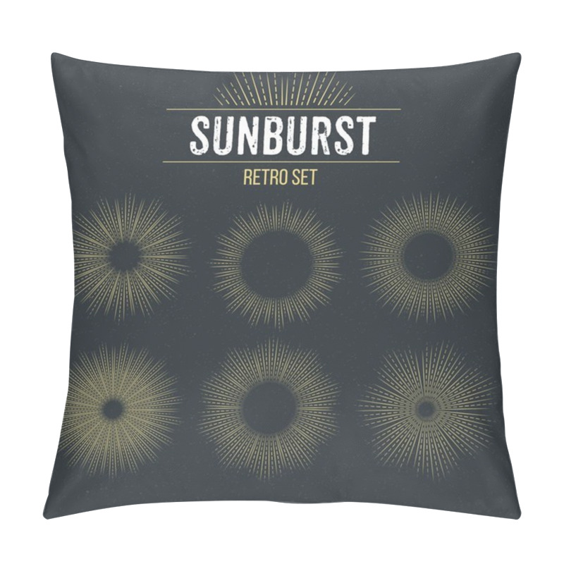 Personality  Set Of Retro Sun Burst Shapes. Vector Illustration Pillow Covers