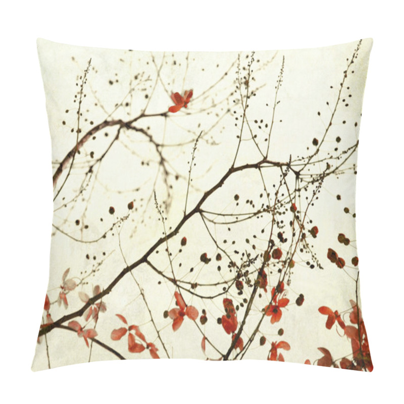 Personality  Black Branches And Stark Red Flowers On Paper Pillow Covers