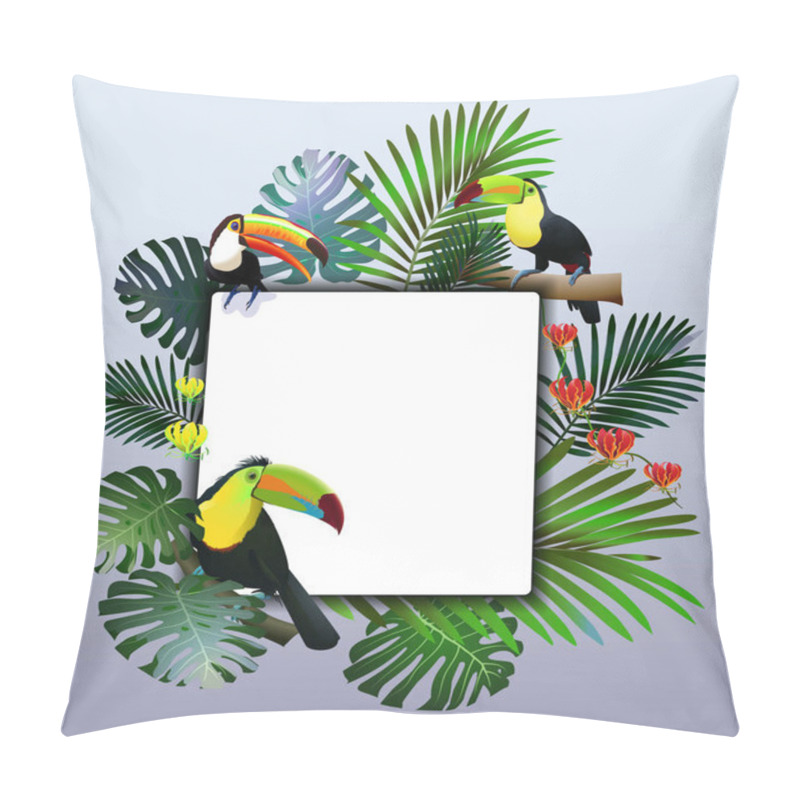 Personality  Tropical Border Design. Vector Illustration. Pillow Covers