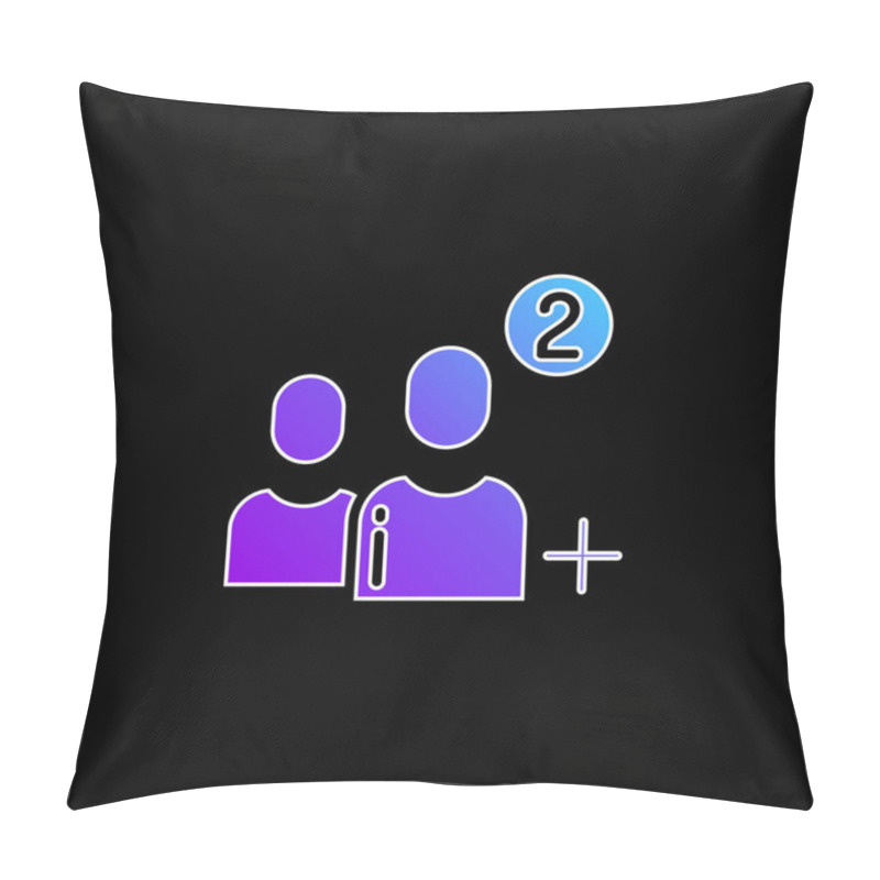 Personality  Add User Blue Gradient Vector Icon Pillow Covers