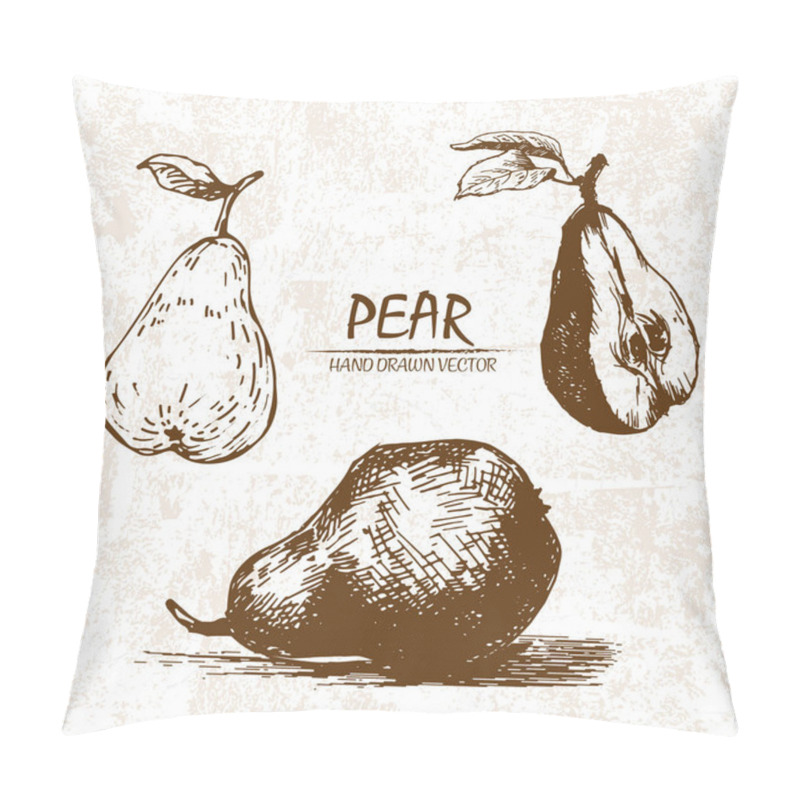 Personality  Digital Vector Detailed Pear Hand Drawn Pillow Covers