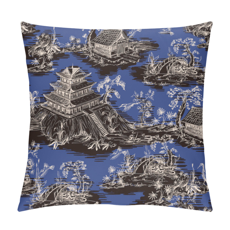 Personality  Seamless Pattern In Chinoiserie Style For Fabric Or Interior Design. Pillow Covers