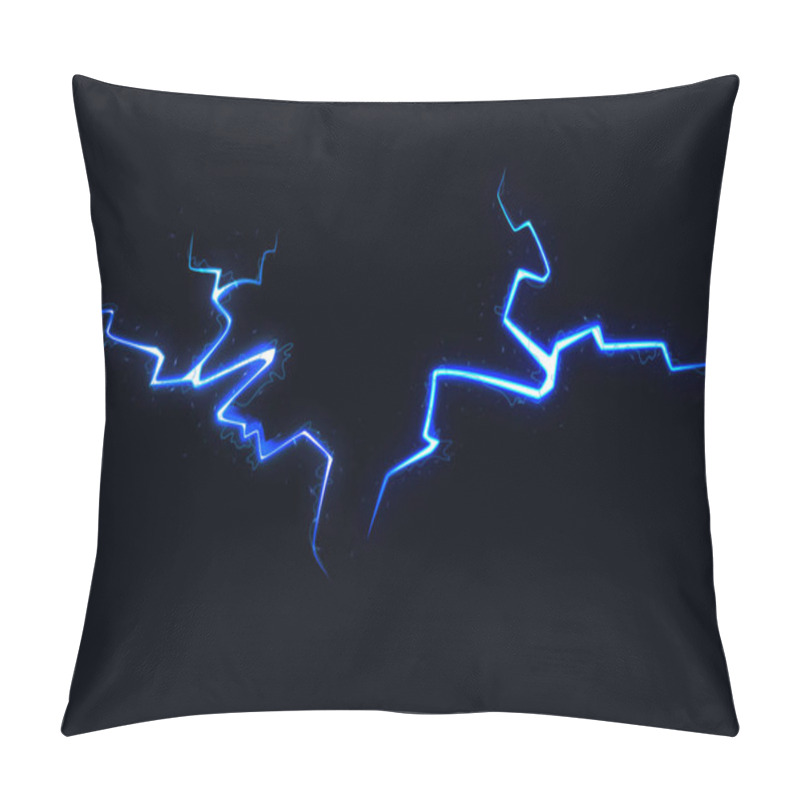 Personality  Vector Illustration Of Two Lightnings On Black Background. Blitz Lightning Thunder Light Sparks Storm Flash Thunderstorm Pillow Covers