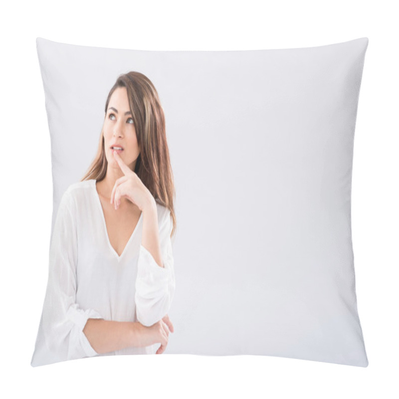 Personality  Pensive Brunette Pillow Covers