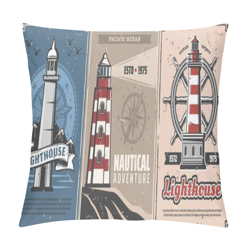 Personality  Nautical Lighthouses, Compasses And Marine Helm Pillow Covers