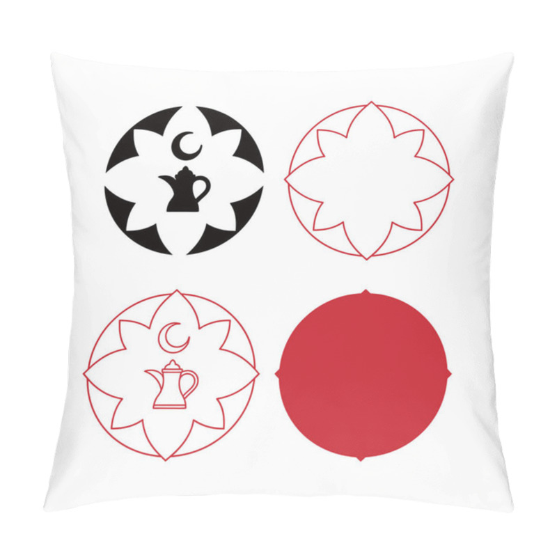 Personality  Elegant Islamic Design With Teapot And Crescent Moon Pillow Covers