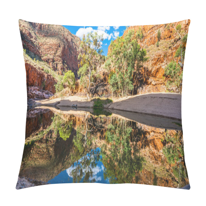 Personality  Scenic View Of Ormiston Gorge Water Hole In The West MacDonnell Ranges NT Outback Australia Pillow Covers