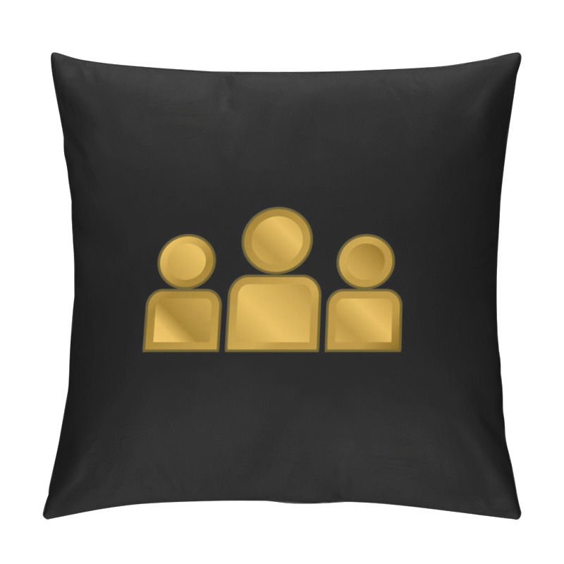 Personality  About Us Gold Plated Metalic Icon Or Logo Vector Pillow Covers