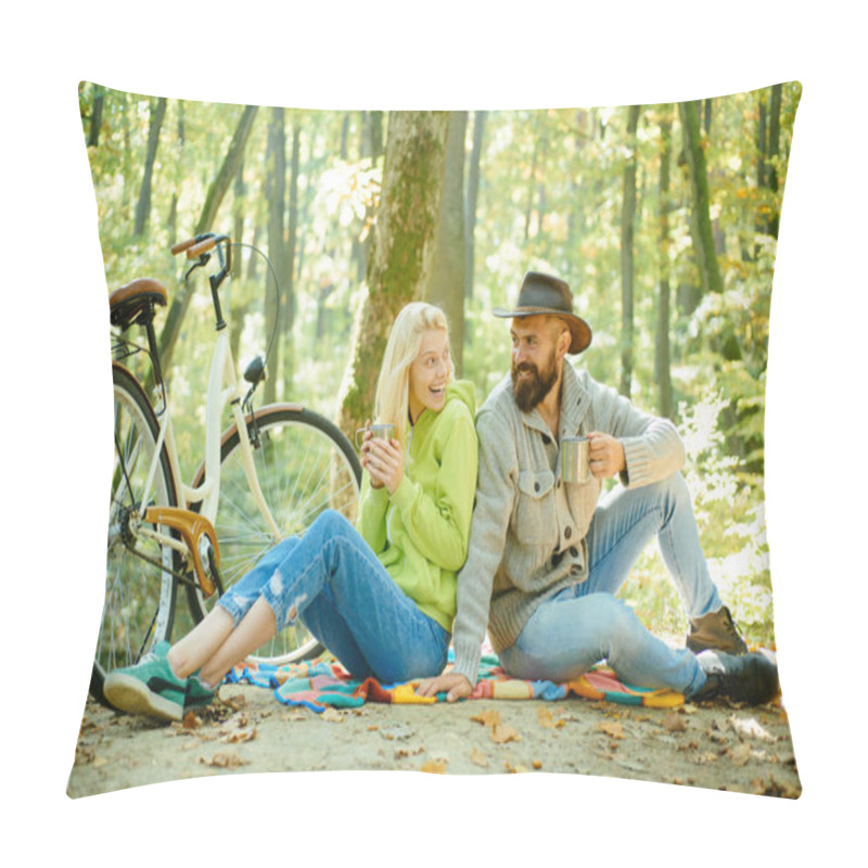 Personality  Happy Young Friends In Park On Sunny Autumn Day. Enjoying Good Weather. Pillow Covers