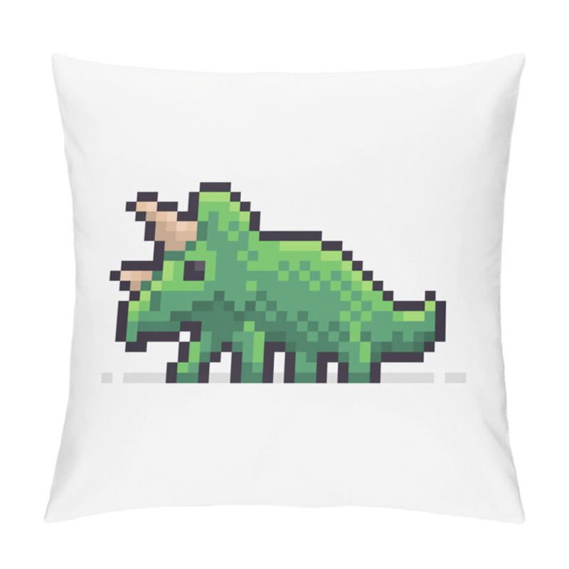 Personality  Pixel Art Triceratops Pillow Covers