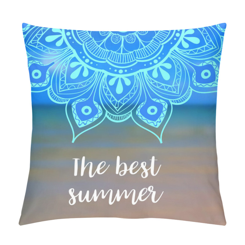 Personality  The Best Summer Banner With Mandala. Vector Illustration Pillow Covers