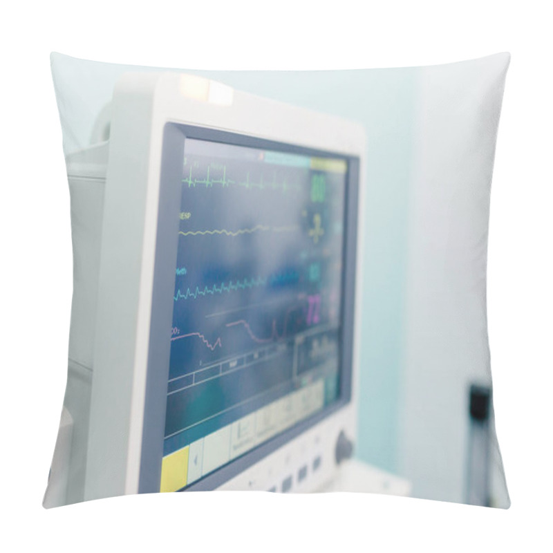 Personality  Medical Vital Signs Monitor Instrument In A Hospital. Pillow Covers